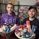 Students at food pantry 