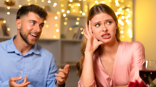 an awkward dinner conversation