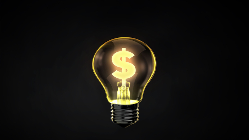 dollar sign in a lightbulb