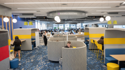 Rutgers students study at Alexander Library on the College Ave campus