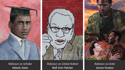 Three portraits of Paul Robeson created for an art exhibit 