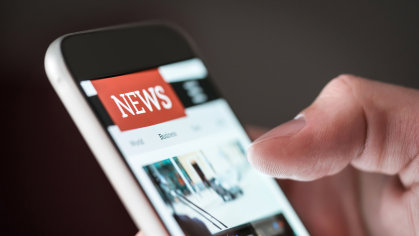 Newspaper on an iPhone