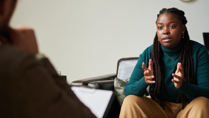 A woman in therapy