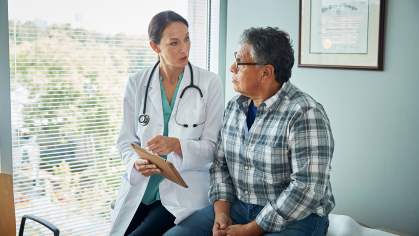patient at doctor's office