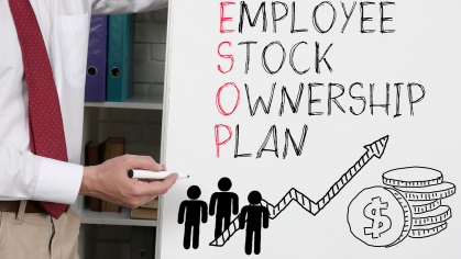 Employee ownershp writting on board in marker