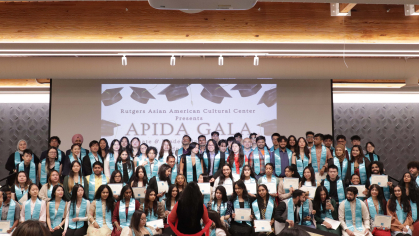 APIDA students on stage together at the Leadership Gala