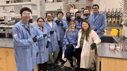 Researchers in the Izgu lab