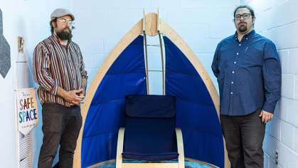 Meditation pods at Rutgers Camden