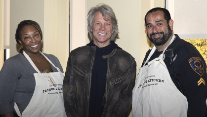 Jon Bon Jovi during a previous visit to Rutgers-Newark