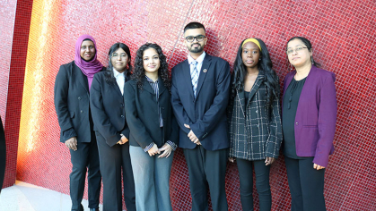 Members of the Rutgers team pose with Professor Madhavi Chakrabarty, who served as faculty advisor