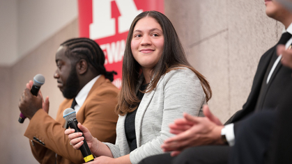 Capitol Hill interns Esron Holder and Karen Perez