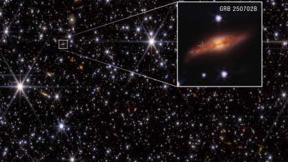 Webb image of GRB 250702B's star field with host galaxy inset