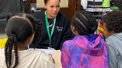 Rutgers alum teaches an elementary school classes