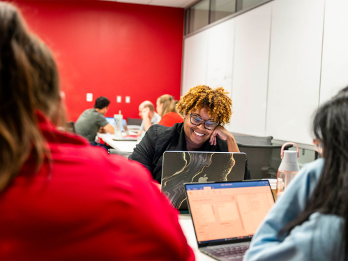 Student in class at the Rutgers Graduate School of Education