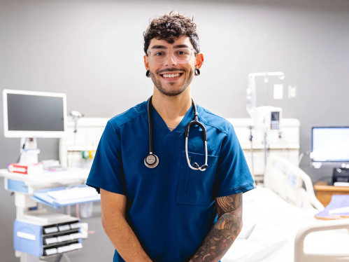 Joseph Medina at work as a nurse