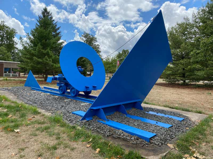"Chichen Itza Blue" can be found at the intersection of Bartholomew and Bevier roads on Busch campus at Rutgers-New Brunswick.