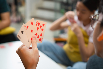 Family playing cards