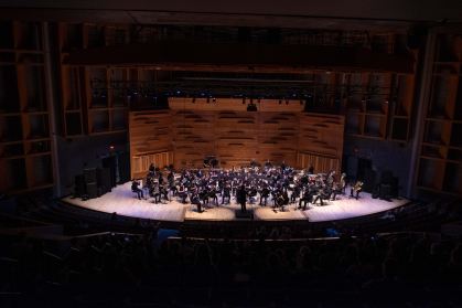The Rutgers Symphony Orchaestra during a performance