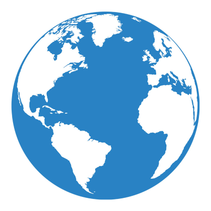 Illustration of Earth with blue oceans