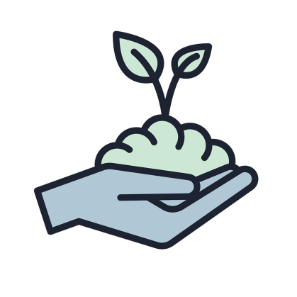 Illustration of soil in palm