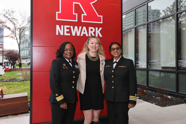 Adm. Jennifer Moon, Dean Angela Starkweather and Cdr. Jennifer Chhibber