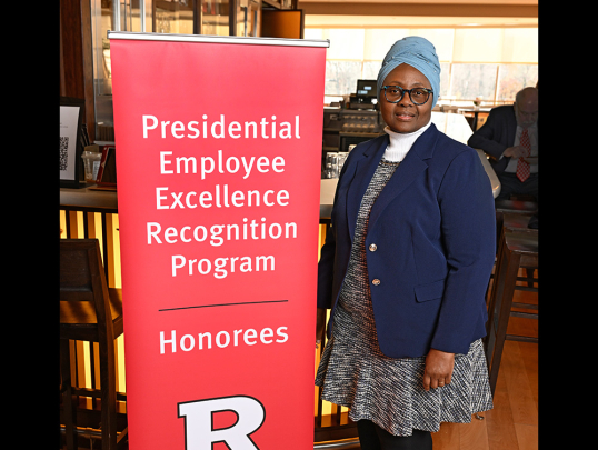 Emilia Iwu, Clinical Associate Professor and Assistant Dean at the Center for Global Health, honored with the Rutgers Outstanding Service Award-Individual