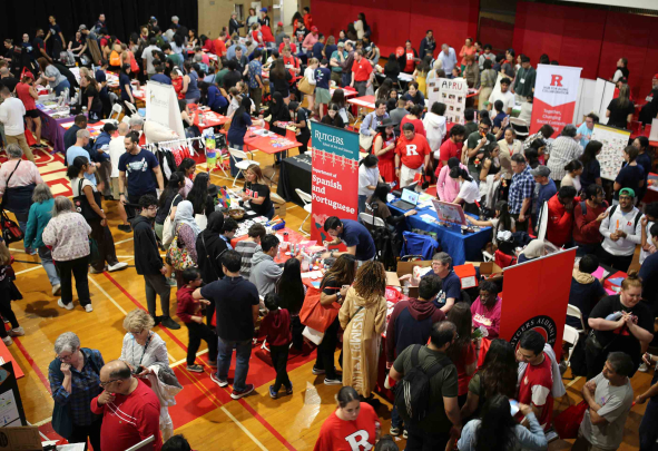 Hundreds of Rutgers Day attendees flocked to the College Avenue Gymnasium on Saturday.