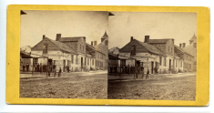 Facsimile of Stereograph of Cochrane’s Tavern/George Washington’s Headquarters on the corner of Albany and Neilson Streets, 1862.